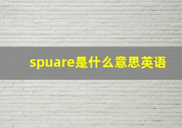 spuare是什么意思英语