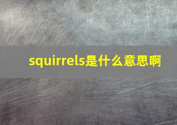 squirrels是什么意思啊