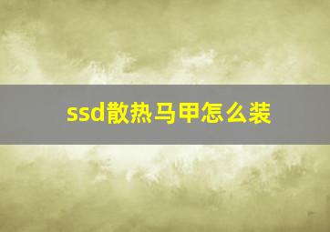 ssd散热马甲怎么装