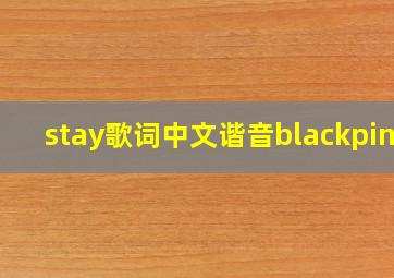 stay歌词中文谐音blackpink