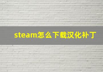 steam怎么下载汉化补丁