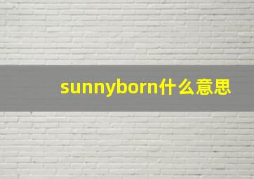 sunnyborn什么意思