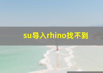 su导入rhino找不到