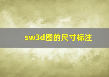 sw3d图的尺寸标注