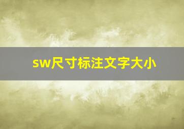 sw尺寸标注文字大小