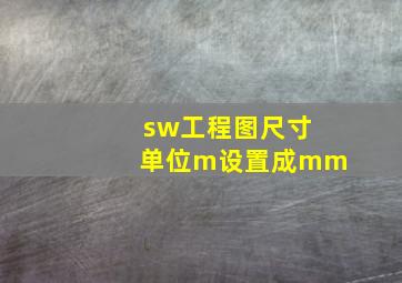 sw工程图尺寸单位m设置成mm