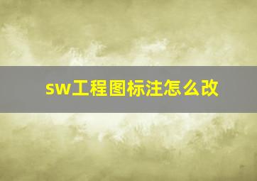 sw工程图标注怎么改