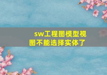 sw工程图模型视图不能选择实体了