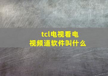 tcl电视看电视频道软件叫什么