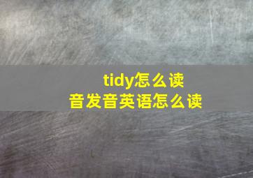 tidy怎么读音发音英语怎么读