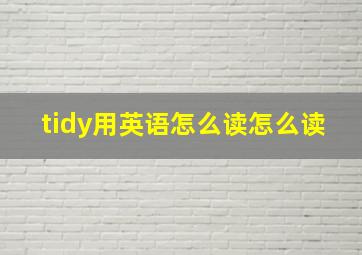 tidy用英语怎么读怎么读