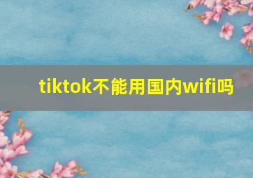 tiktok不能用国内wifi吗