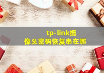 tp-link摄像头密码恢复串在哪