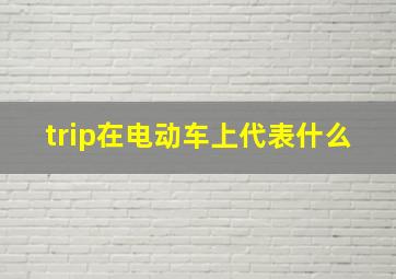 trip在电动车上代表什么