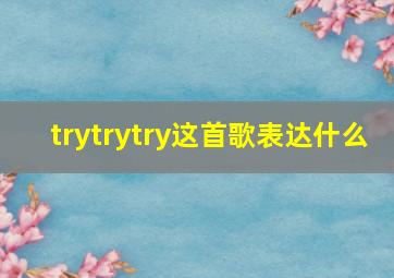 trytrytry这首歌表达什么