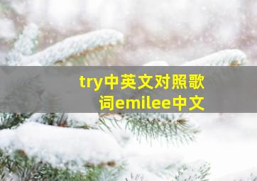 try中英文对照歌词emilee中文