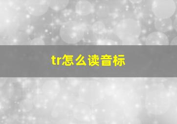 tr怎么读音标