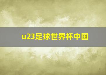 u23足球世界杯中国