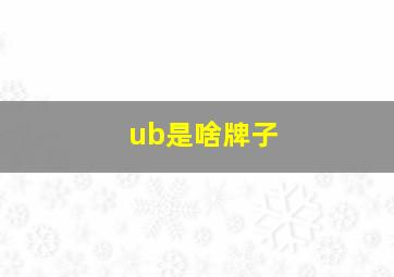 ub是啥牌子