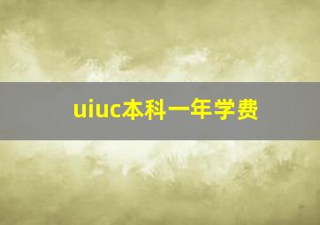 uiuc本科一年学费