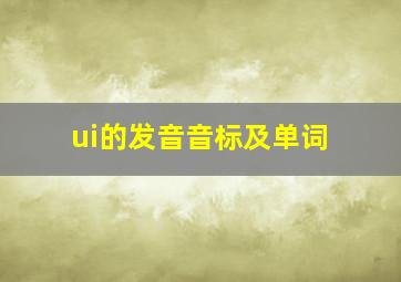 ui的发音音标及单词