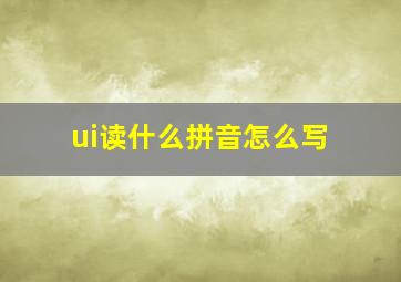 ui读什么拼音怎么写