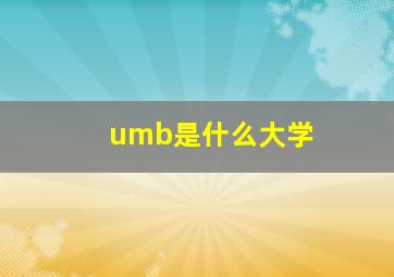 umb是什么大学