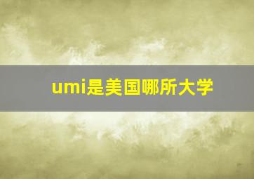 umi是美国哪所大学