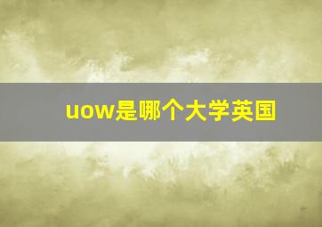 uow是哪个大学英国