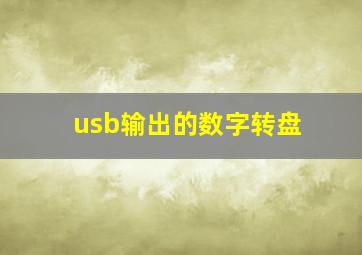 usb输出的数字转盘