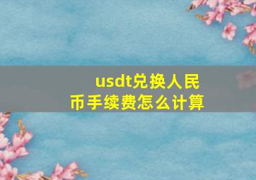 usdt兑换人民币手续费怎么计算