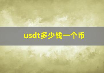 usdt多少钱一个币