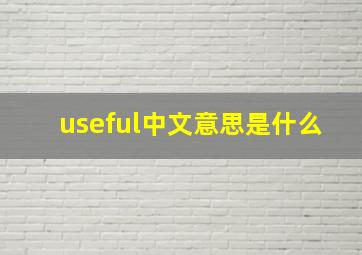 useful中文意思是什么