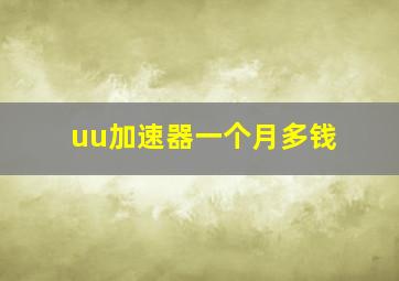 uu加速器一个月多钱