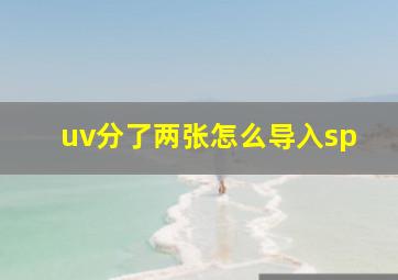 uv分了两张怎么导入sp