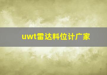 uwt雷达料位计广家