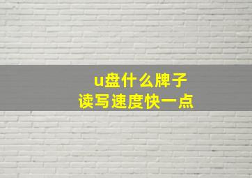 u盘什么牌子读写速度快一点