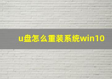 u盘怎么重装系统win10