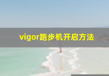 vigor跑步机开启方法