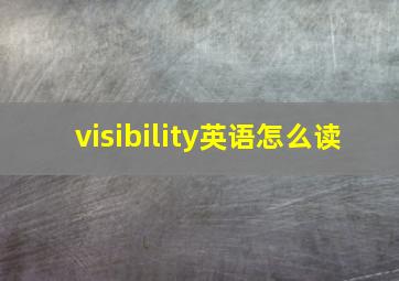 visibility英语怎么读