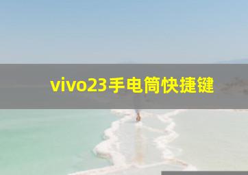 vivo23手电筒快捷键