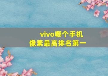 vivo哪个手机像素最高排名第一