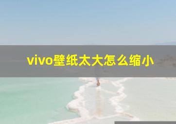 vivo壁纸太大怎么缩小