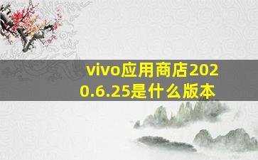 vivo应用商店2020.6.25是什么版本