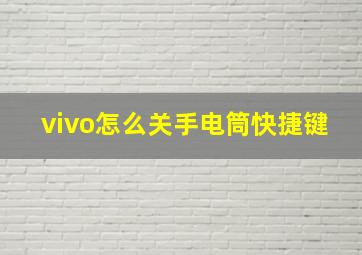 vivo怎么关手电筒快捷键