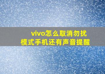 vivo怎么取消勿扰模式手机还有声音提醒