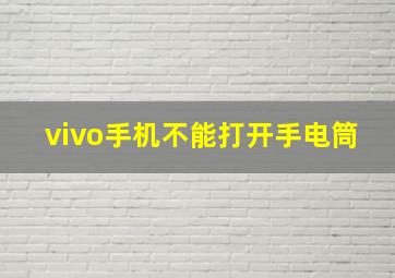 vivo手机不能打开手电筒