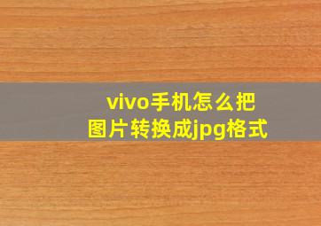 vivo手机怎么把图片转换成jpg格式