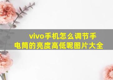 vivo手机怎么调节手电筒的亮度高低呢图片大全