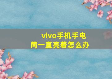 vivo手机手电筒一直亮着怎么办